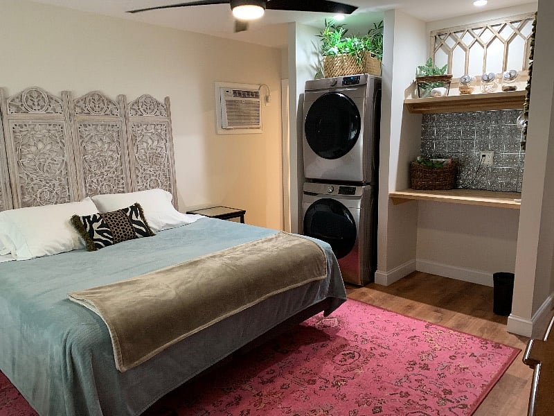 First Bedroom with Washer and Dryer