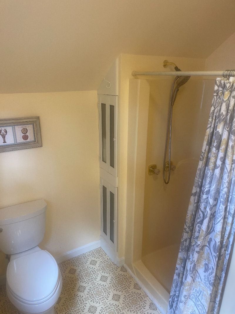 2nd floor bathroom has oversized shower.