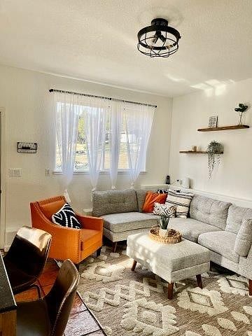 Living room with afternoon sunshine