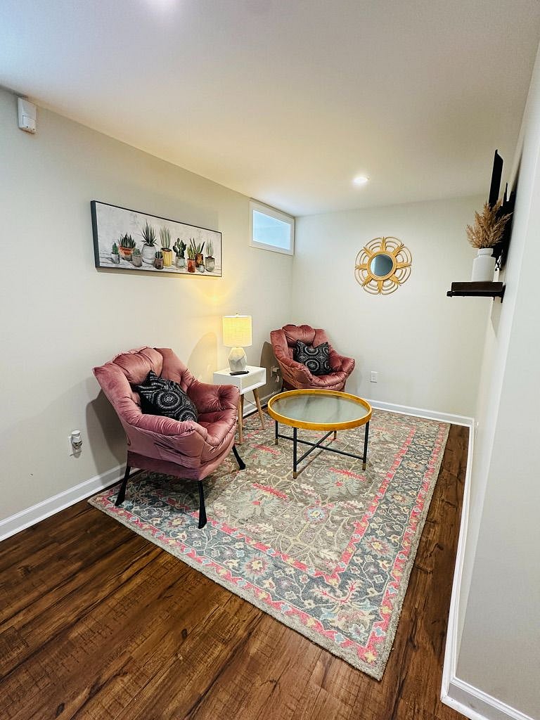 Seating area with TV.