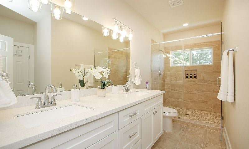 3rd Bathroom with double sinks.