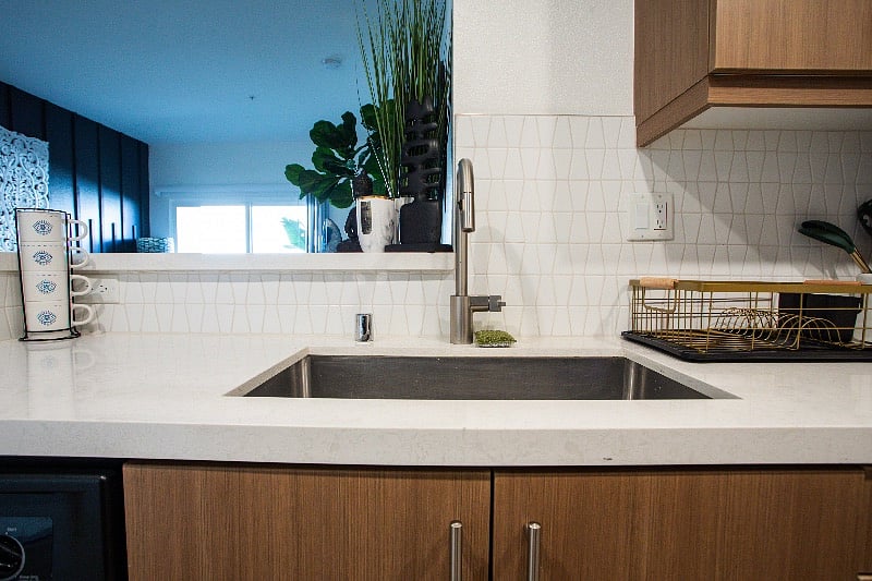 Kitchen: counter, sink