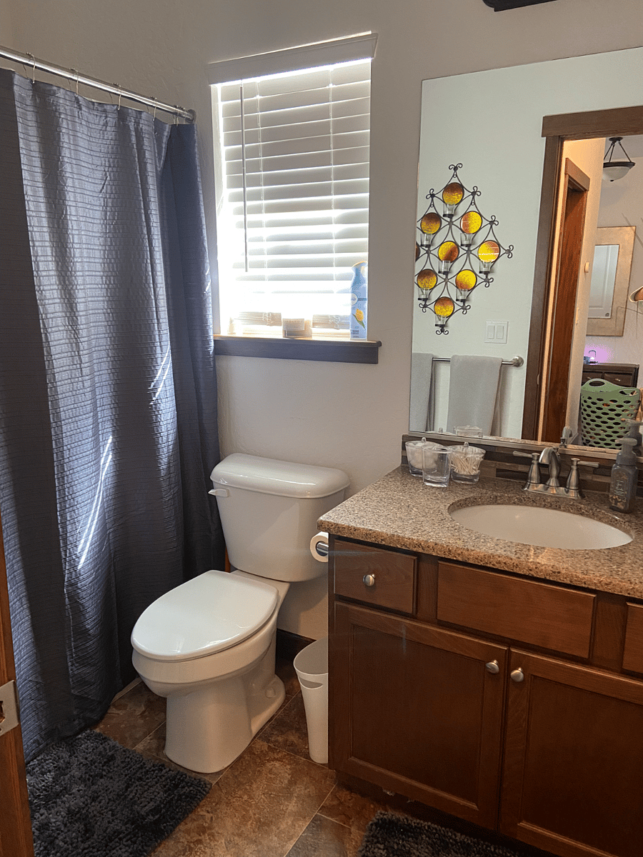 private shower with seat