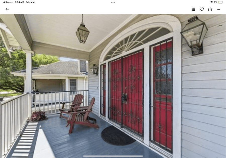 Upstairs front porch