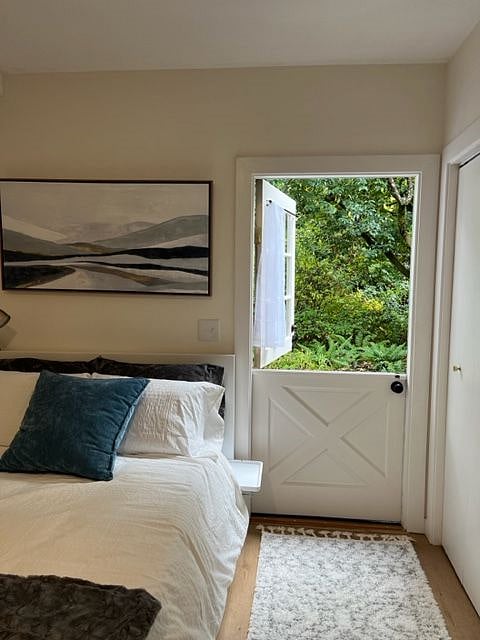 Open the top of the Dutch door for fresh air and connection to nature on warmer days.