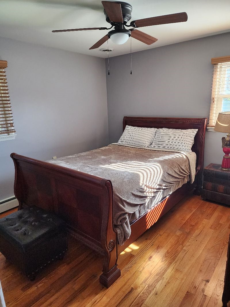Your private room already has a queen sized bed, closet, dresser, ceiling fan, and your private bathroom is right outside the door.