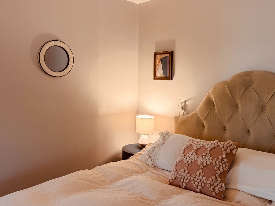 Bed and nightstand