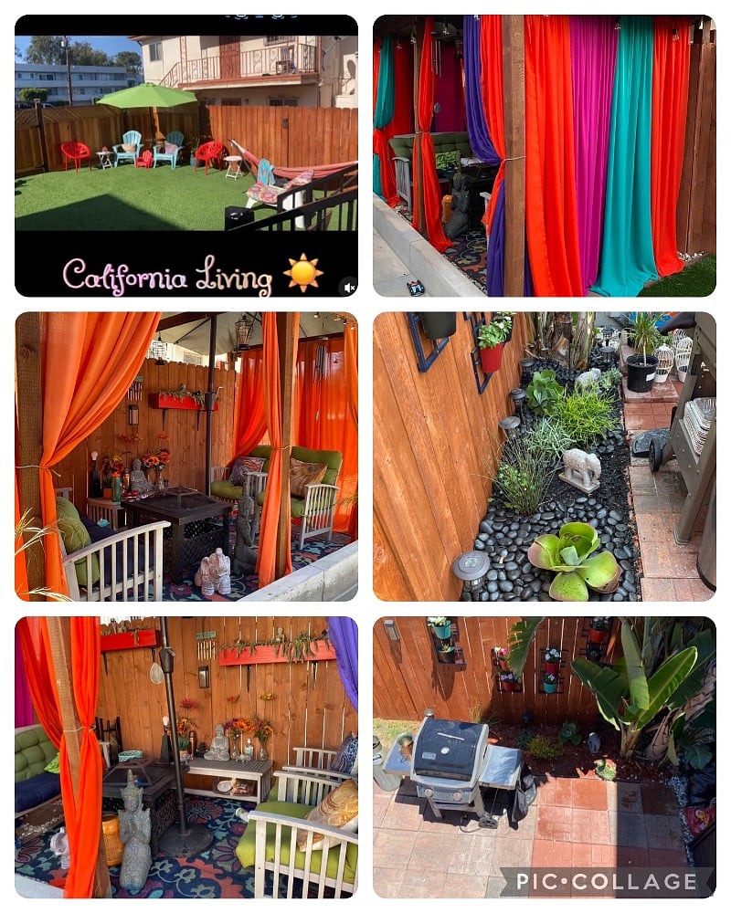 Private front yard space for the front two units. Its very peaceful on a sunny California day. 