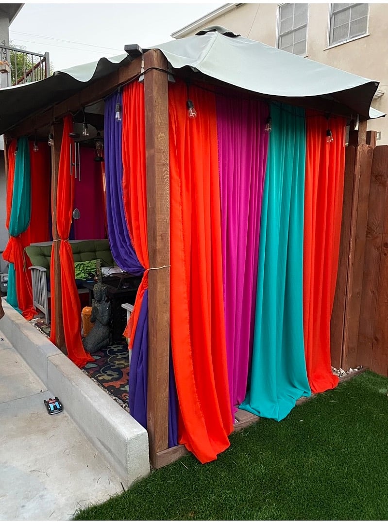 Exterior yard space with two covered seating areas, hammock, gas BBQ grill, WIFI access for you to enjoy the California weather during your down time. 
