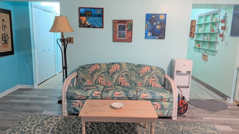 Pull out sofa in living area