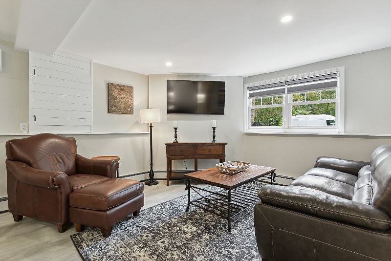Living sres with 55" Smart tv