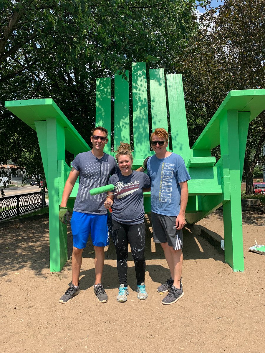 Jason, Ryan and fellow neighbor Alexandra take care of the local park right across the street :)