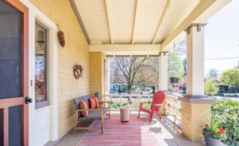 Front porch looking East.