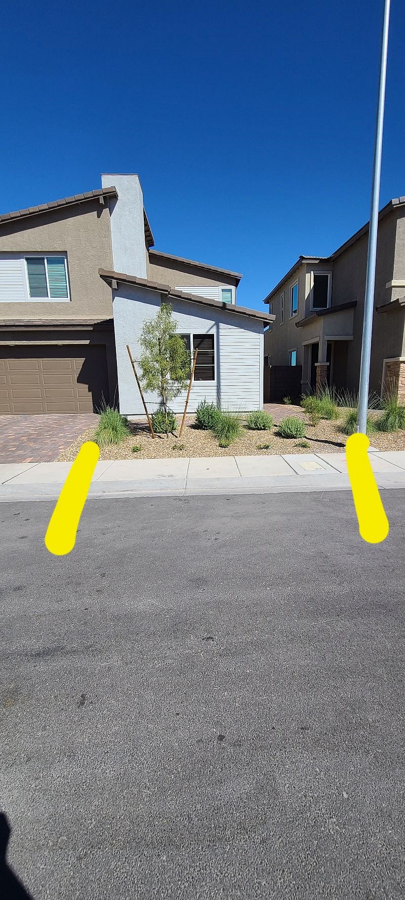 Parking within yellow lines or ample parking across the street. No parking on driveway or in front of driveway.