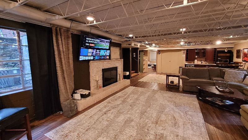Living area with smart TV