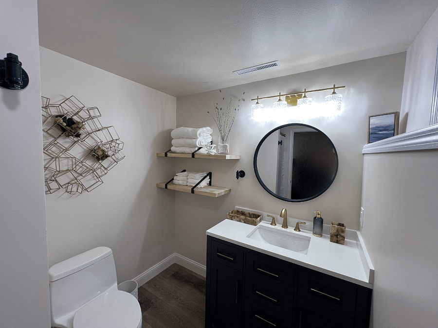 Private bath with shower stall