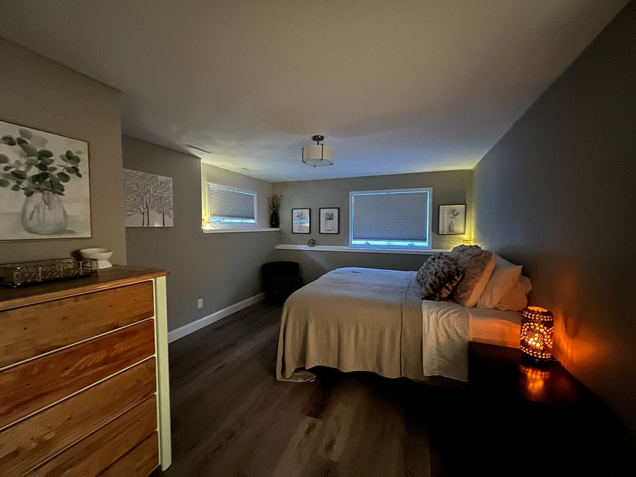 But the space can be dark and cozy when you'd like.