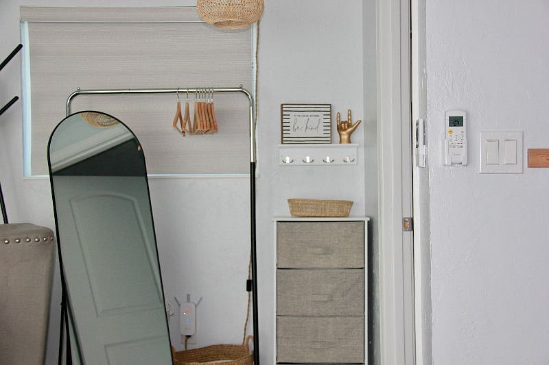 wardrobe and dresser area