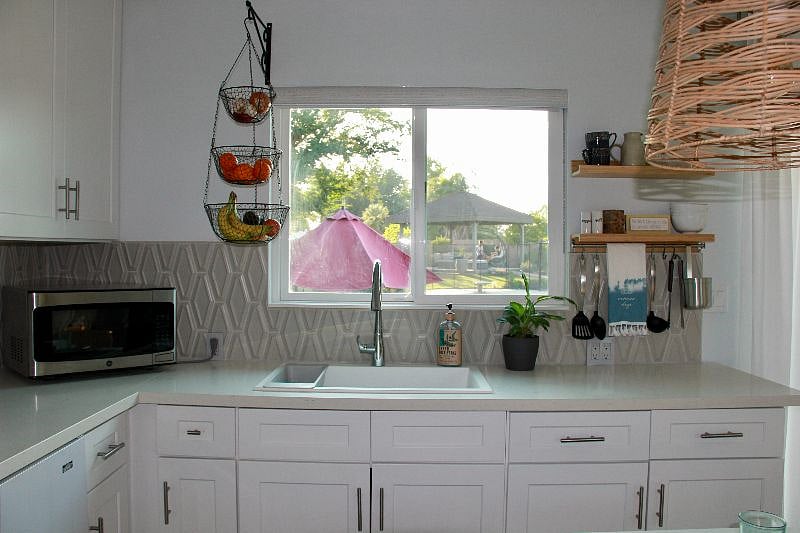 View of pool from kitchenette