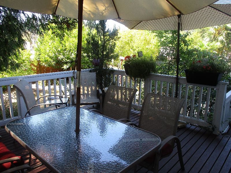 Deck for reading and summer relaxing. Private back yard.