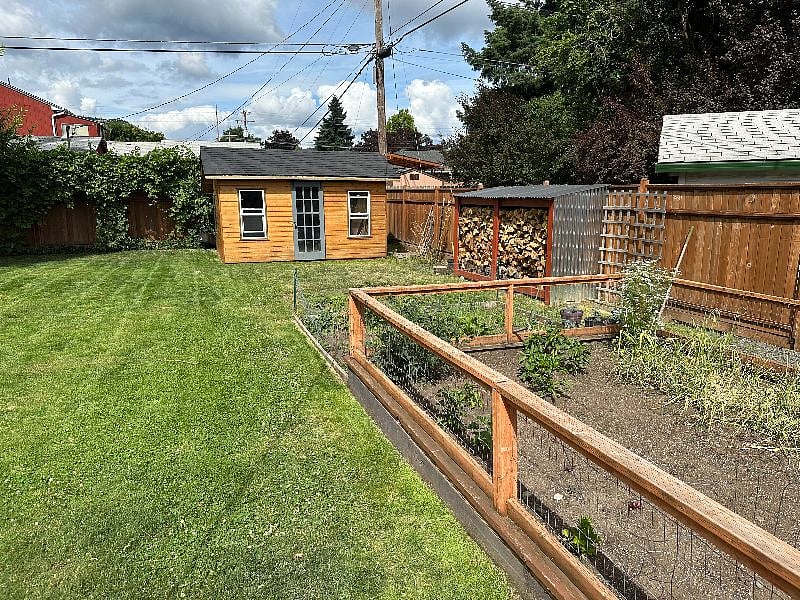 Backyard View Facing Storage Shed 