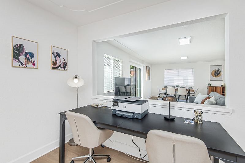 Communal shared desk space