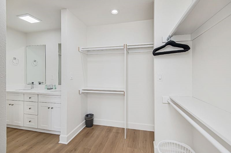 Large walk in closet in master suite bathroom!