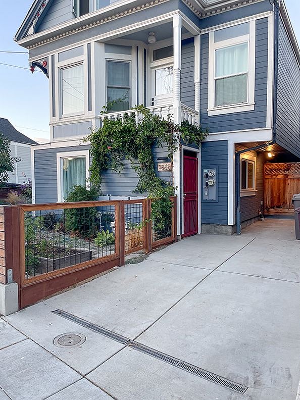 Driveway next to entrance