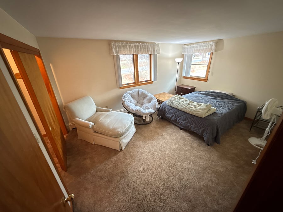 Room is larger than photo depicts. These are some of the furniture options which can be moved or replaced. Open to suggestions if you are looking for something specific.