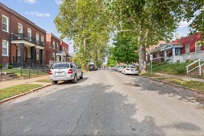 View of the street. South St. Louis has many old brick buildings from the turn of the 20th century.