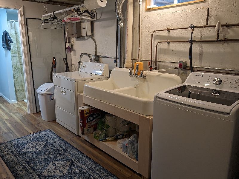 Washer and dryer in the basement