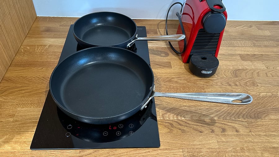 Induction 2-burner stove with All-Clad pans