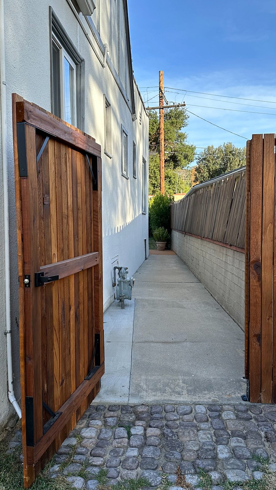 Enter through the side gate