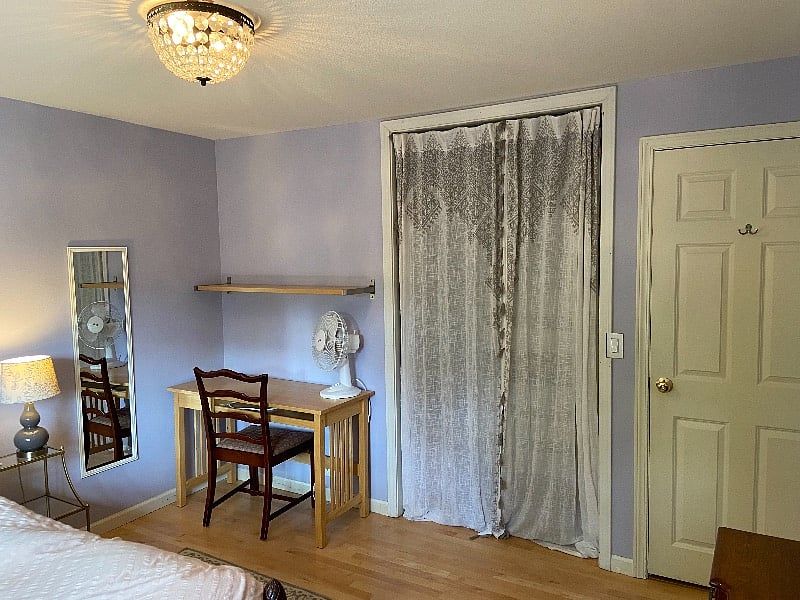 A smart TV is available for your room as well. And can sit on the desk for easy TV viewing from bed.