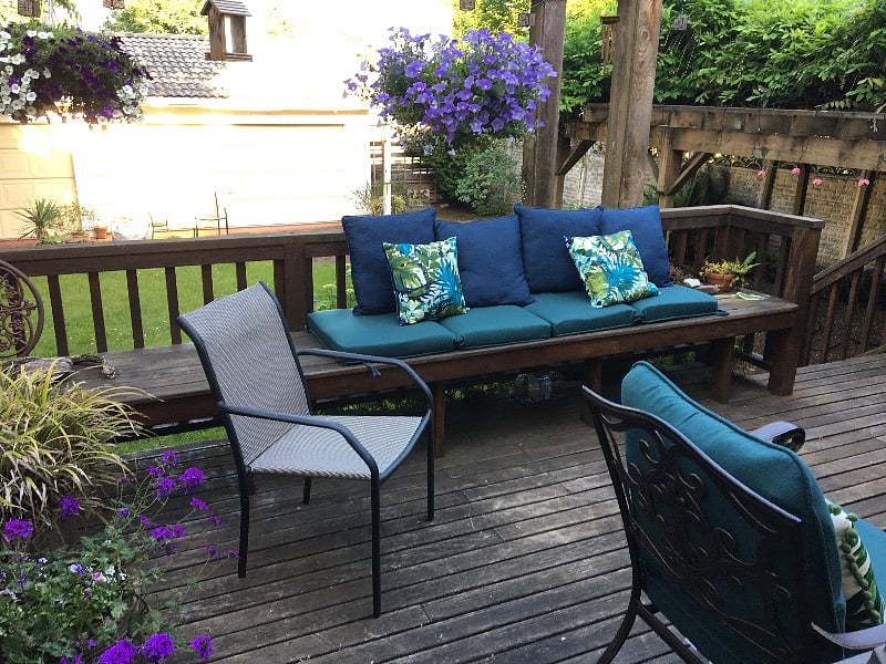 Back deck off the kitchen.