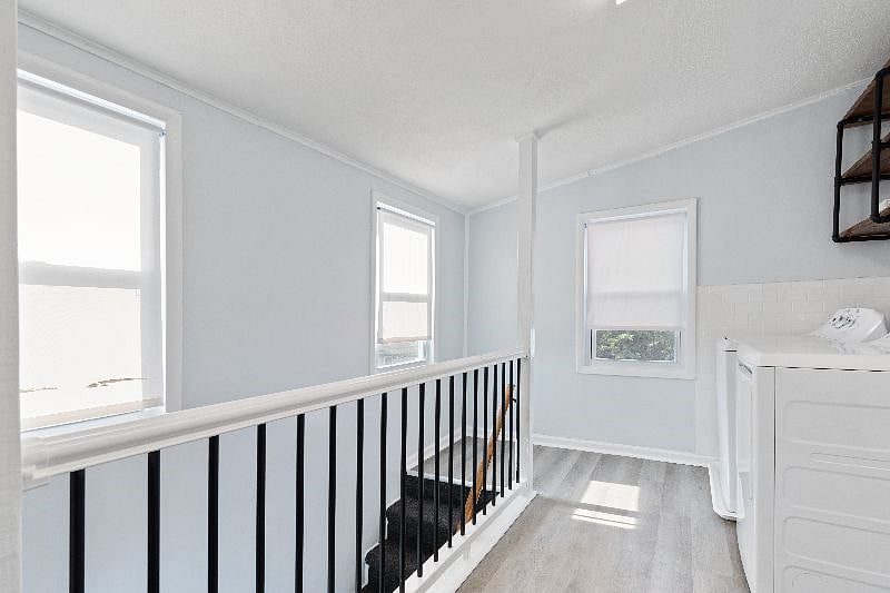 Entrance stairs into laundry area/mud room