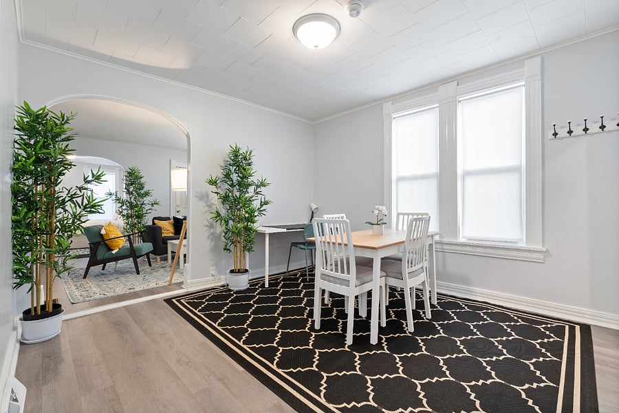 Dining room with desk