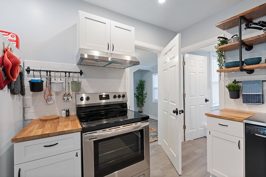 Kitchen to George Room and Laundry/Half-Bath