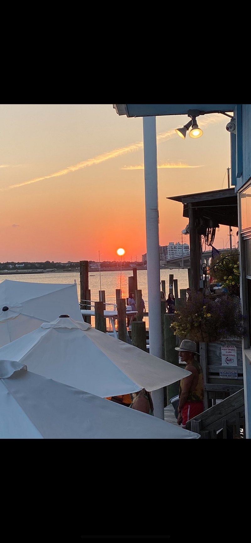 Sunset at Chicks Oyster Bar and Seafood Restaurant just East of Dockside Restaurant!