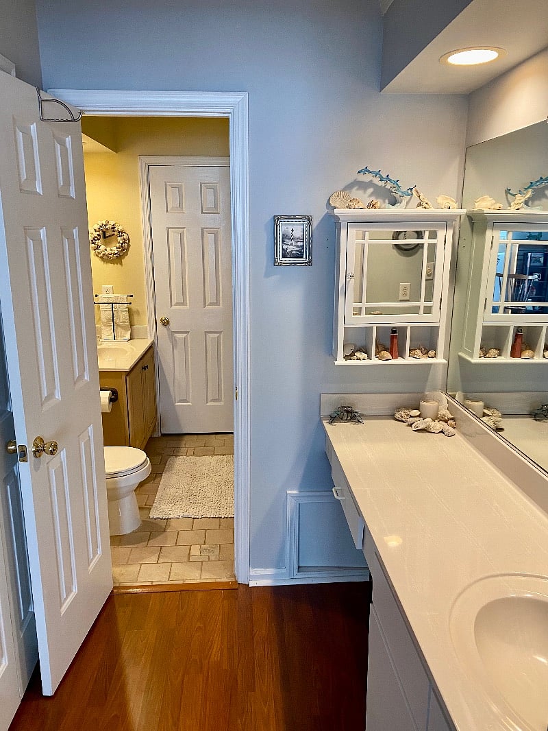 Second sink and vanity for all your cosmetic and hygiene needs. Large Linen and blanket closet is opposite the vanity for convenient storage of your hanging clothes.