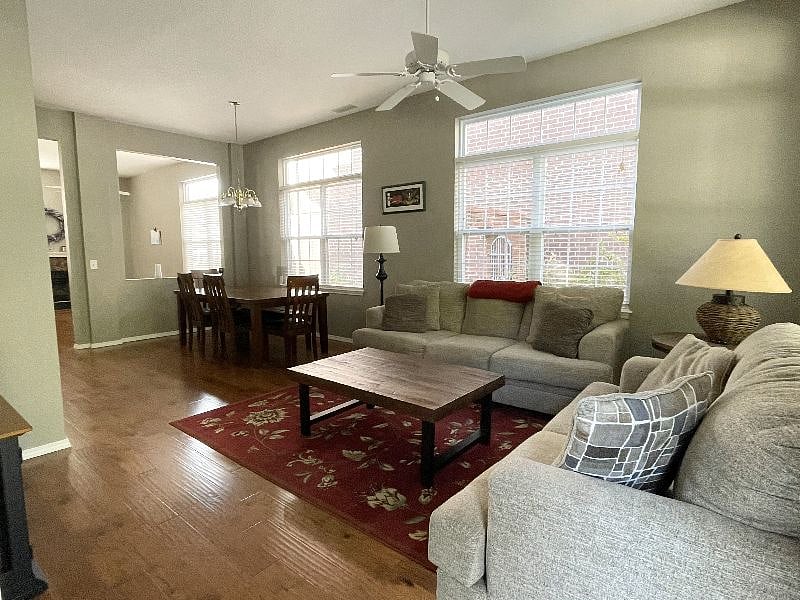 The first floor features an open floor plan.
