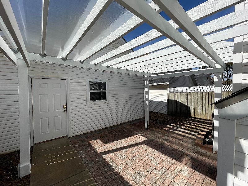 Entrance to detached garage in the rear of the home