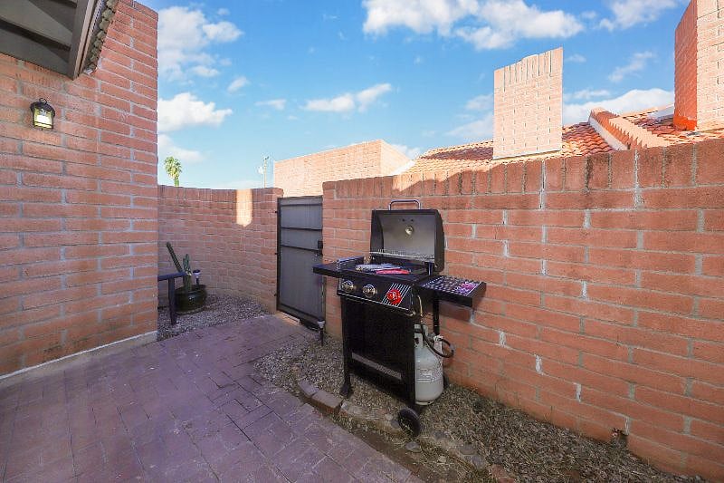 Propane BBQ in front patio sitting area