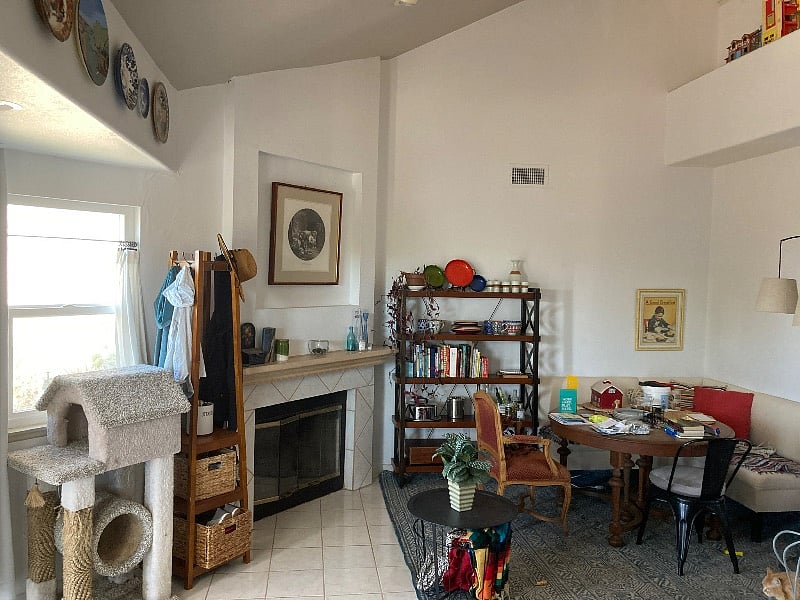 Hearth room off kitchen