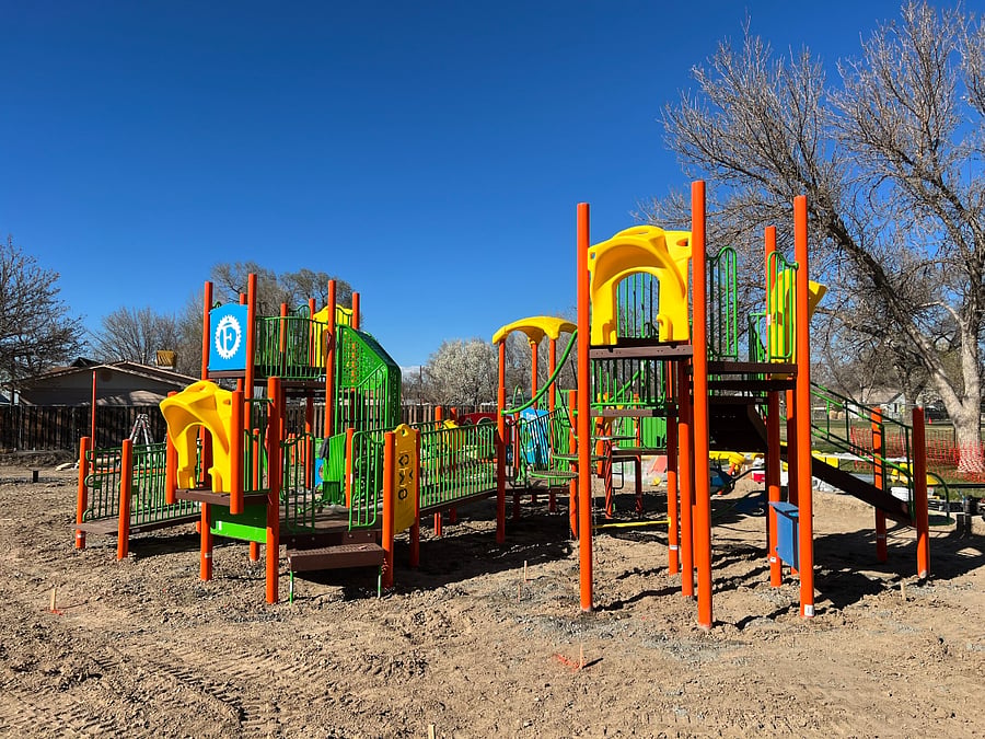 Recently updated playground at Reed Park, a block and a half down the road.