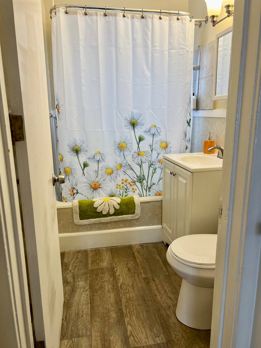Bathroom with shower upstairs 
