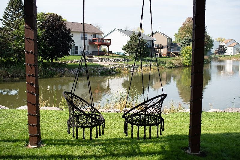 Hanging swings outside of your private entrance.