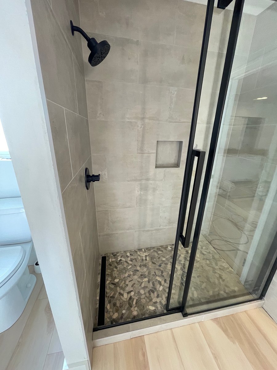 Spacious shower in master bedroom