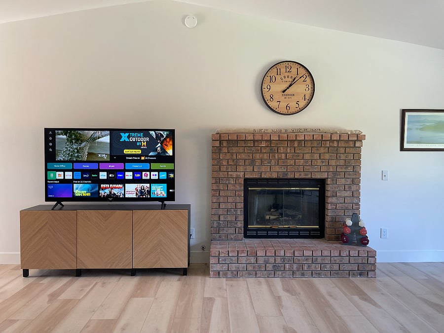 Smart TV and gas fireplace