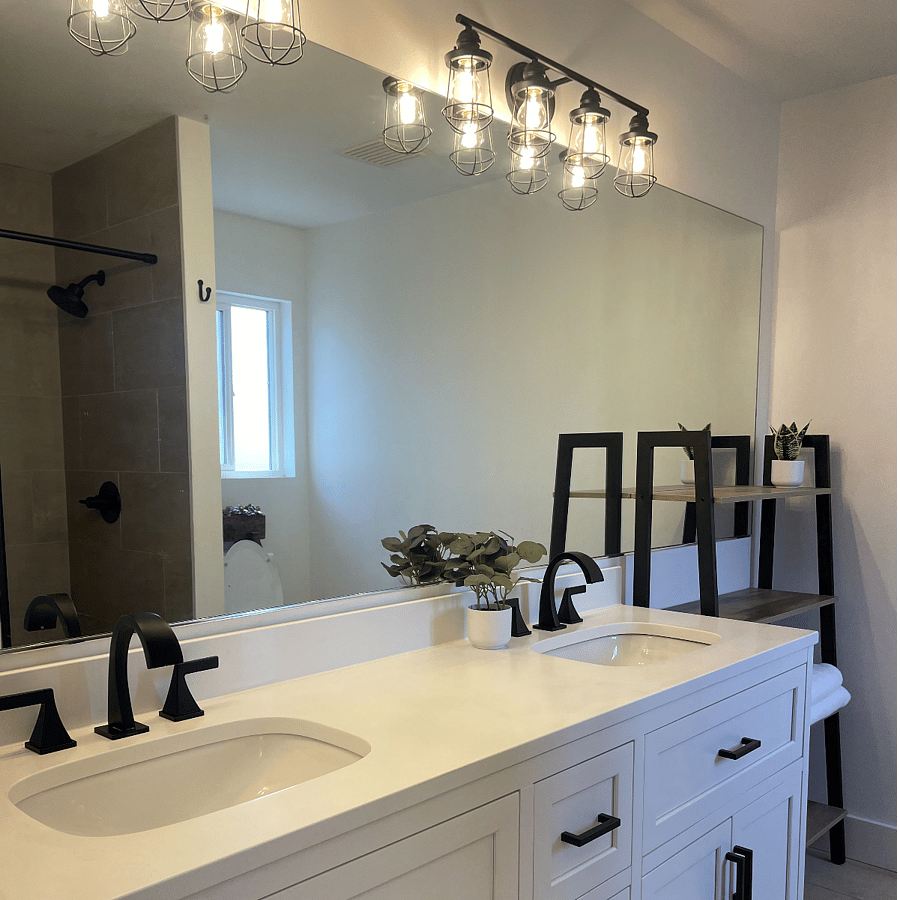 Master bathroom with double vanity